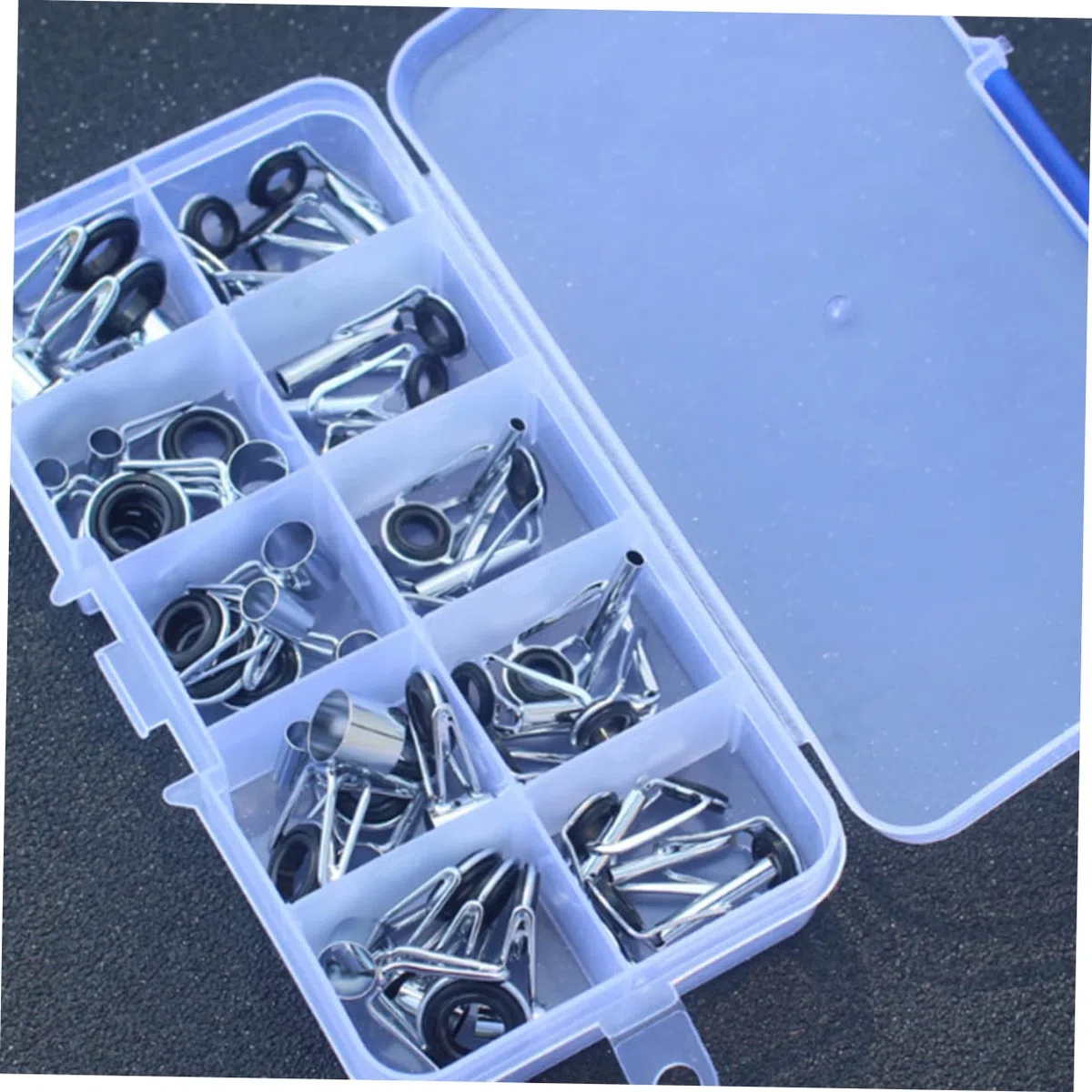 INOOMP Set di Kit di Riparazione per Punte per Asta 72 Pezzi Guide per Canne Pesca Kit di Riparazione per Canne Pesca