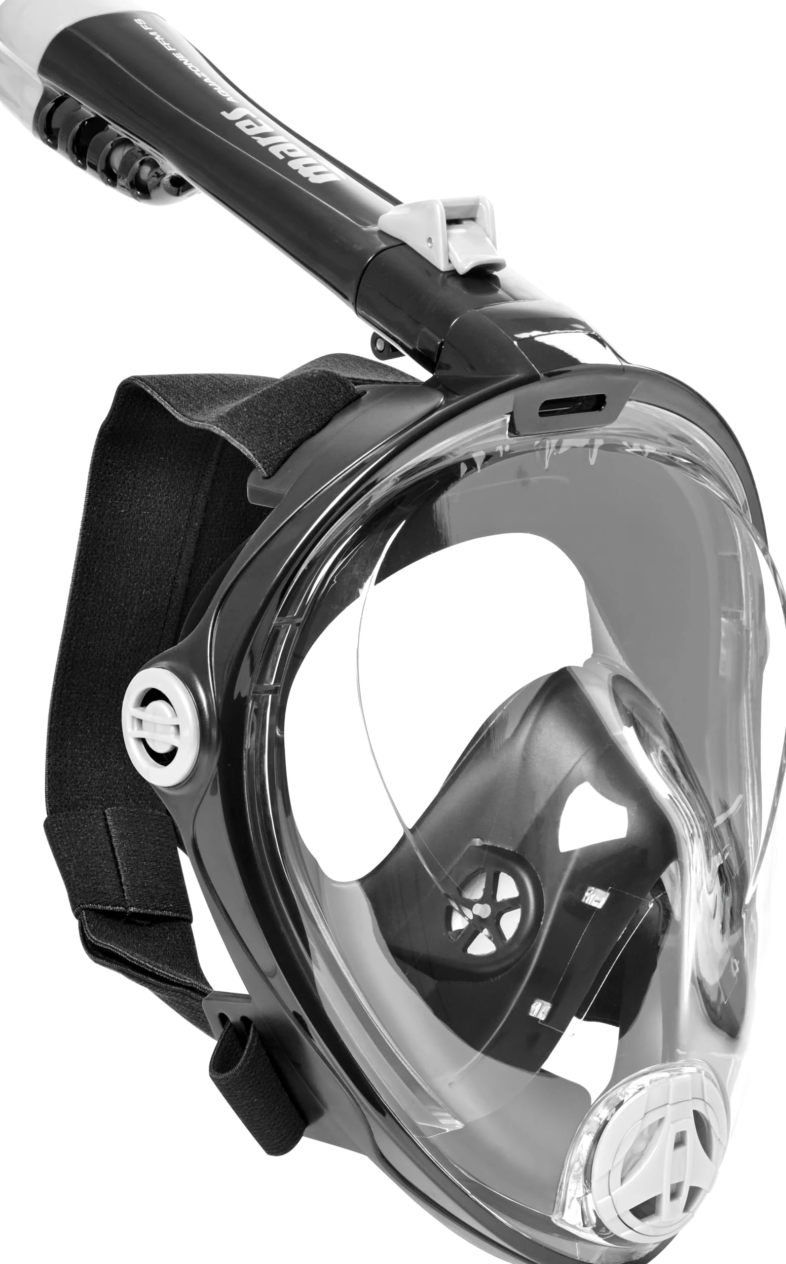Mares Aquazone Full Face Mask - Maschera Integrale Snorkeling Adulto, Facciale in Silicone, Boccaglio Pieghevole, 3 Taglie