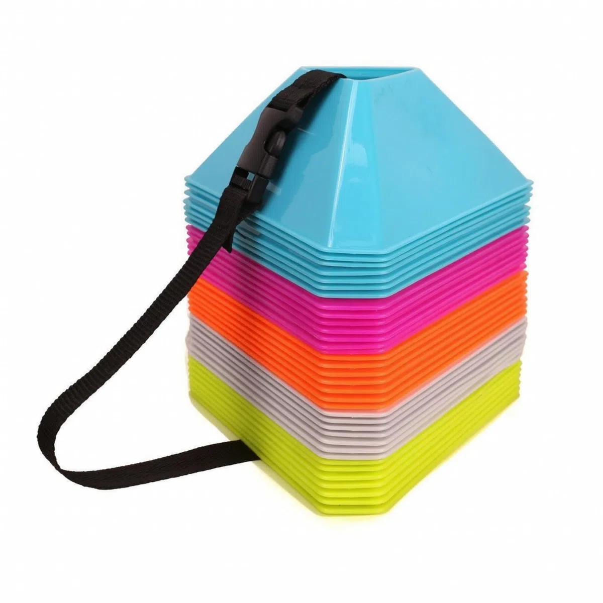 Sports Training Marker Cono Triangolare Allenamento Segnapercorso Campo Ostacolo Agilità Perimetro in Polietilene Antiurto con Foro Centrale