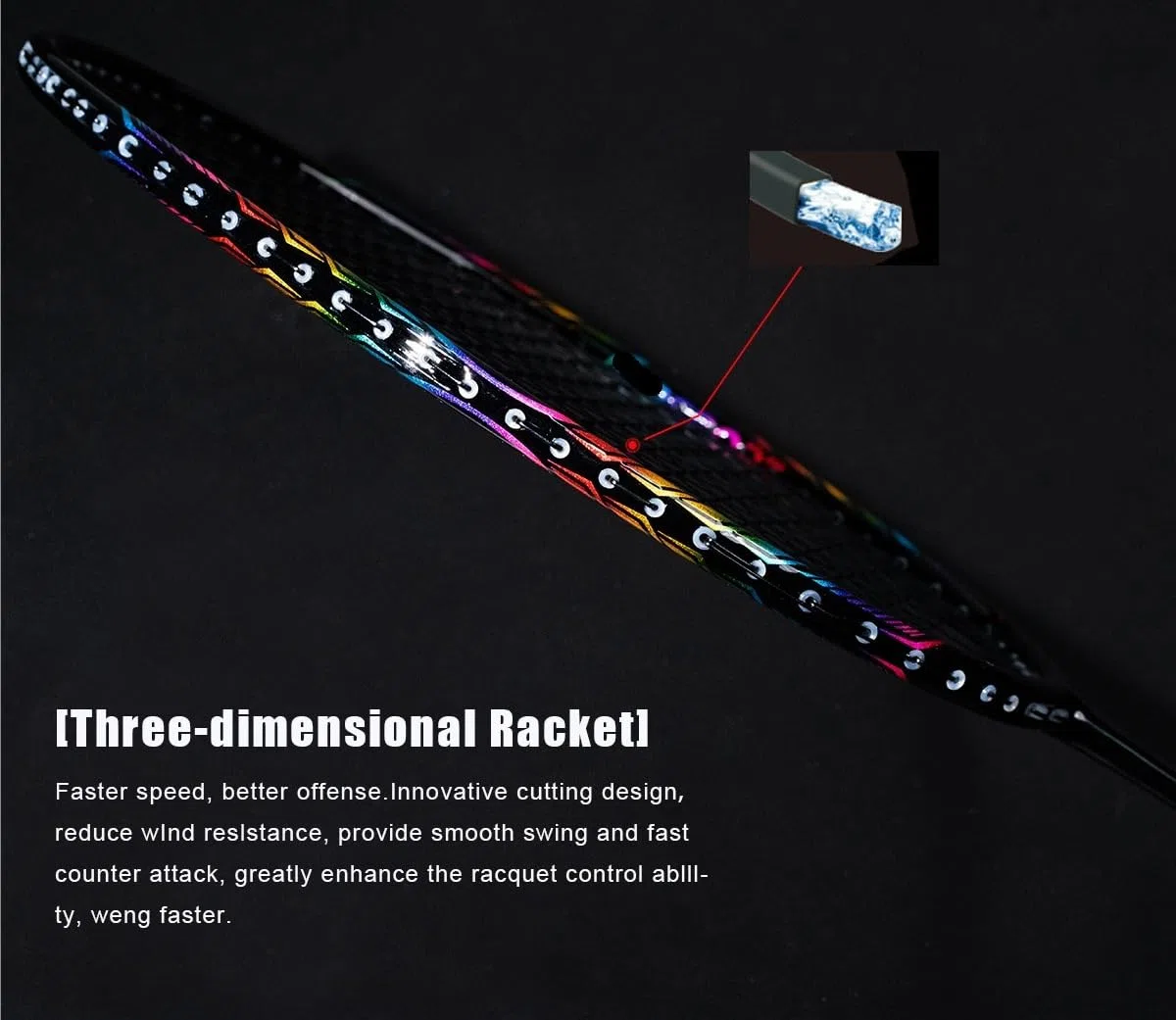Badminton Set Racchetta da Badminton 8U 65g Professionale in Fibra di Carbonio Ultraleggera
