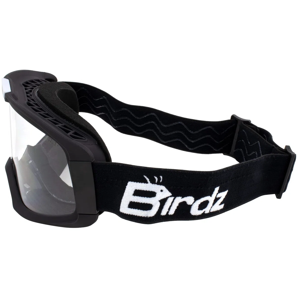 Birdz Occhiali di sicurezza per moto, 2 paia, montatura nera in TPU con lenti trasparenti e fumé