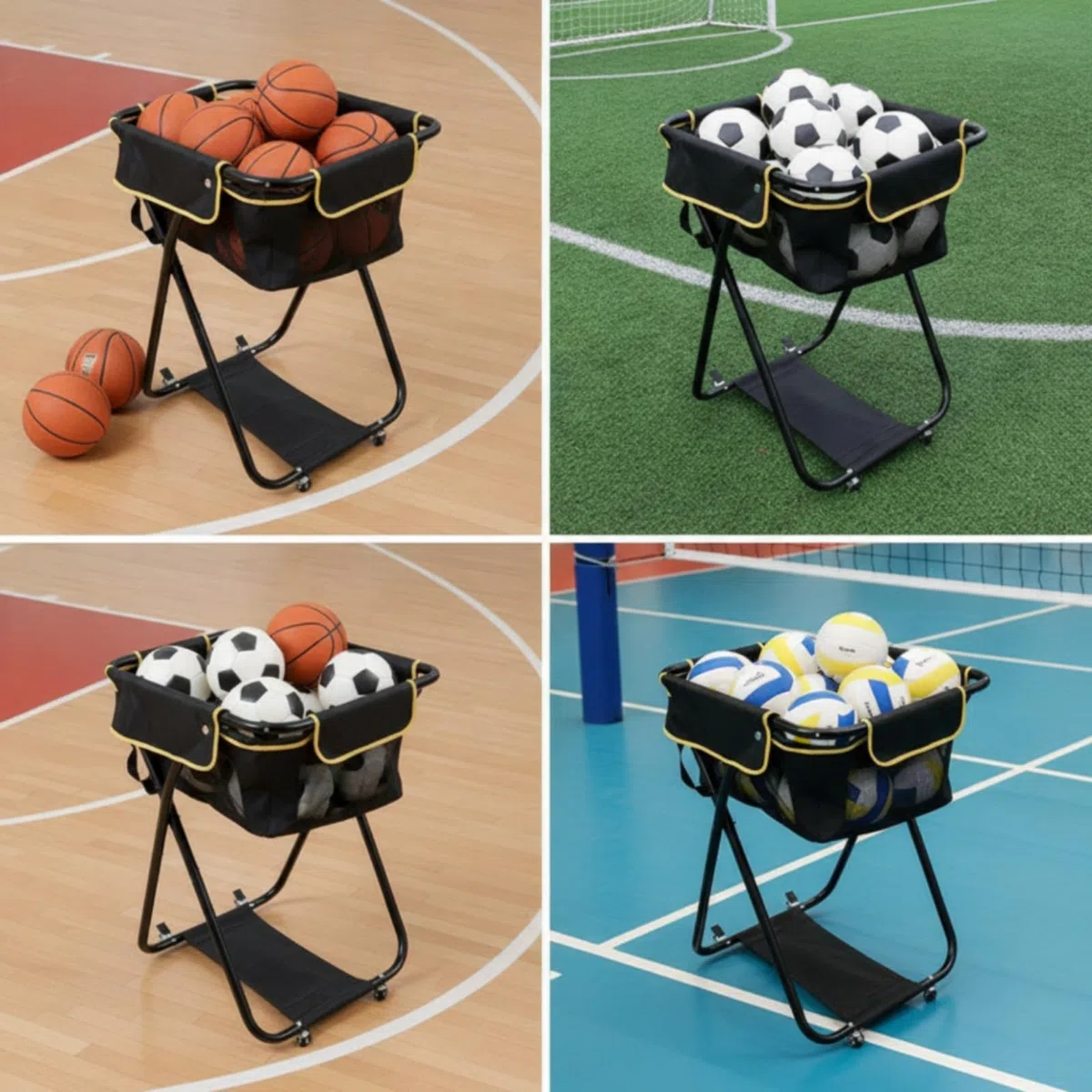 Carrello Porta Palline da Tennis Leggero Carrello da Tennis con Ruote Resistente Raccolgipalle per Palestre