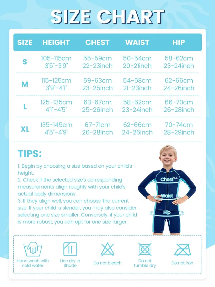 Muta, Bambini 2 mm Due Pezzi Ragazzi Ragazze Mute Bambino Neoprene Costume da bagno termico manica lunga Top + pantaloncini Tenere caldo Tuta subacquea per Watersport
