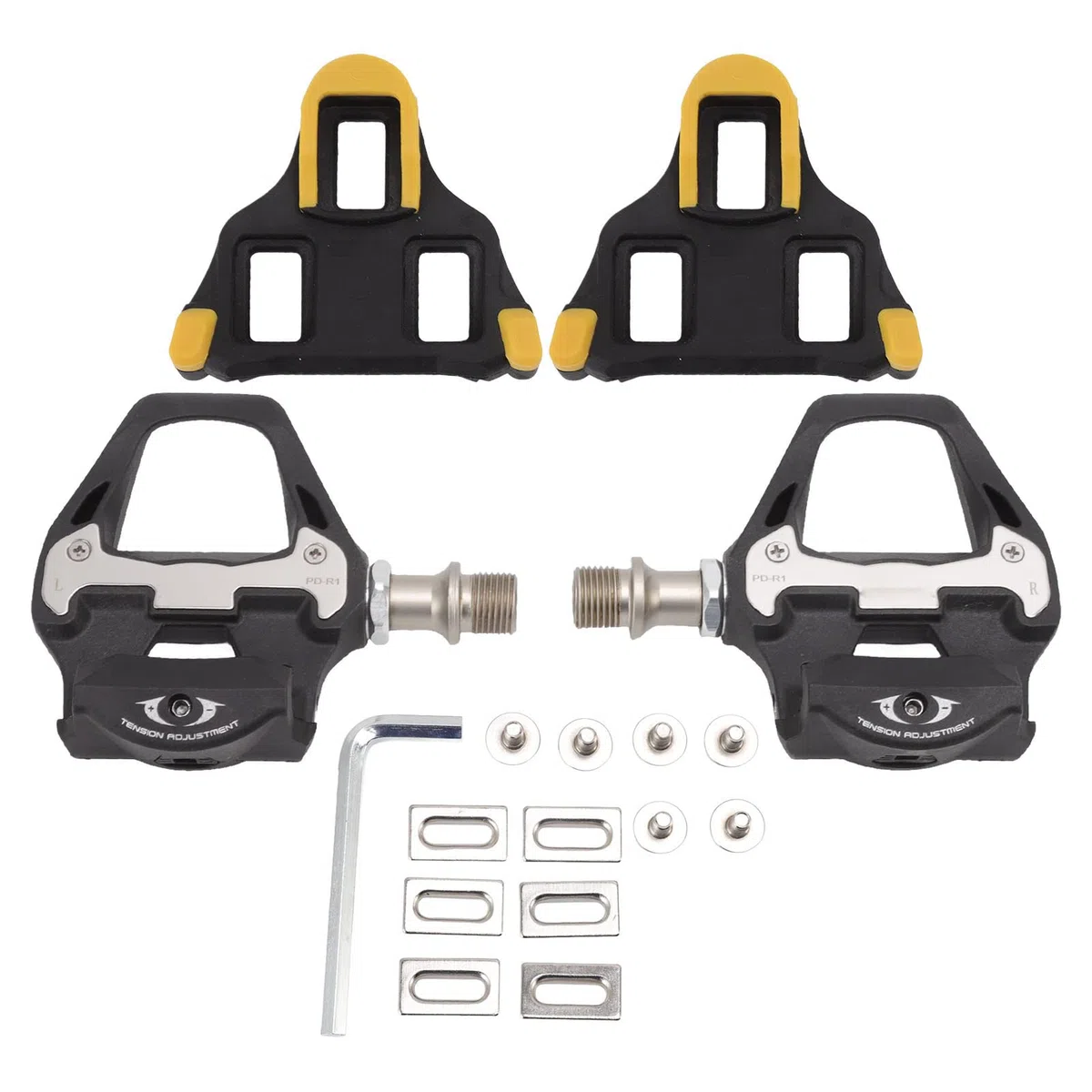 Changor Pedali per Bicicletta Autobloccanti con Tacchetti Costruzione in Nylon Resistente per Mountain Bike 1 Paio 96,8x46,7x21,5 Mm