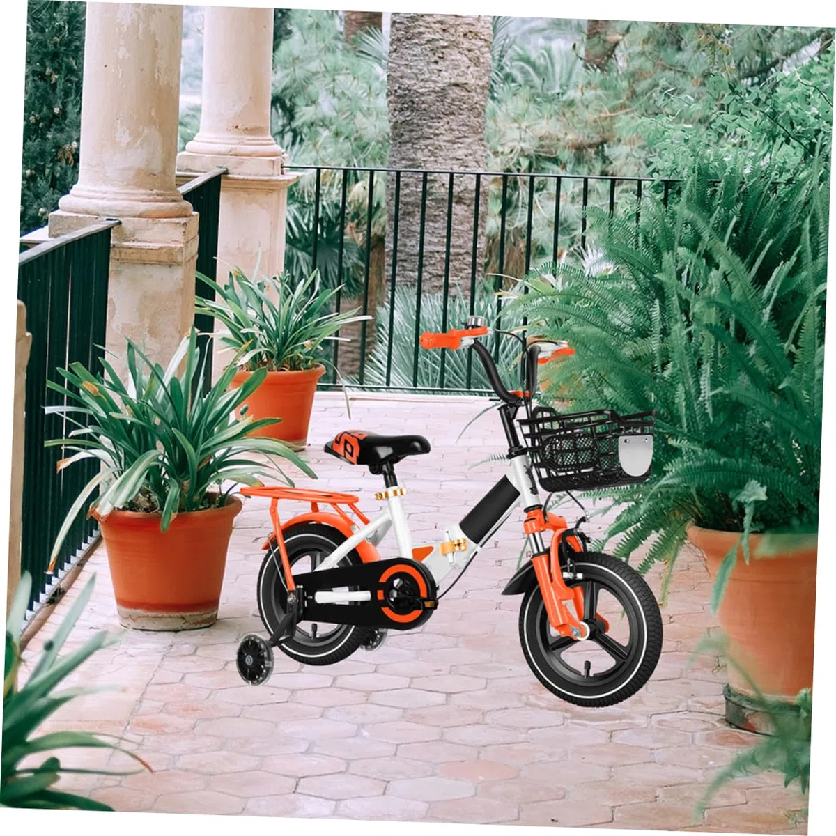 TOYANDONA Ruote di Allenamento per Bicicletta Bambini 2 Paia | Acciaio al Carbonio e Pu, Design Laterale di Supporto, Effetto Glow in The Dark