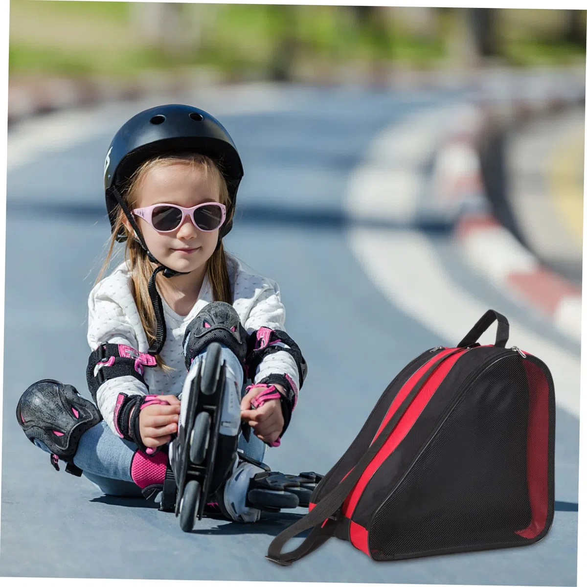 BESPORTBLE Borsa Da Skate Pattini A Rotelle Per Adulti Pattini A Rotelle Per Ragazze Di Ghiaccio Borsa Per Pattini Da Viaggio Contenitore Scarpe Pattini Panno Oxford