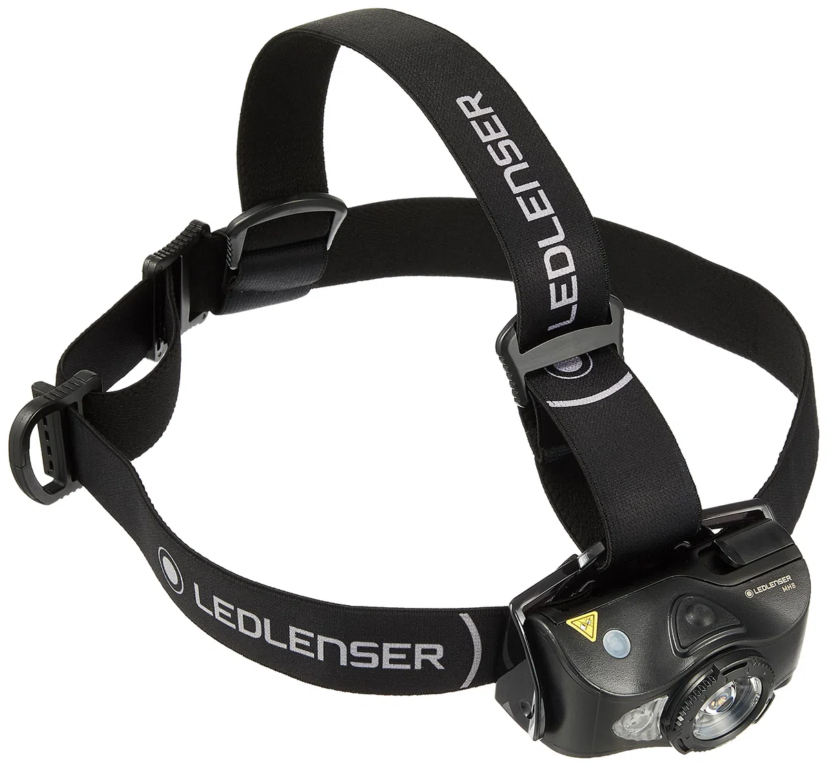 Ledlenser MH8 Lampada Frontale Ricaricabile, 600lm, Portata 200m, RGB | Doppia alimentazione, messa a fuoco regolabile, autonomia fino a 60h, IP54, 139g, ideale per pesca, campeggio ed escursioni