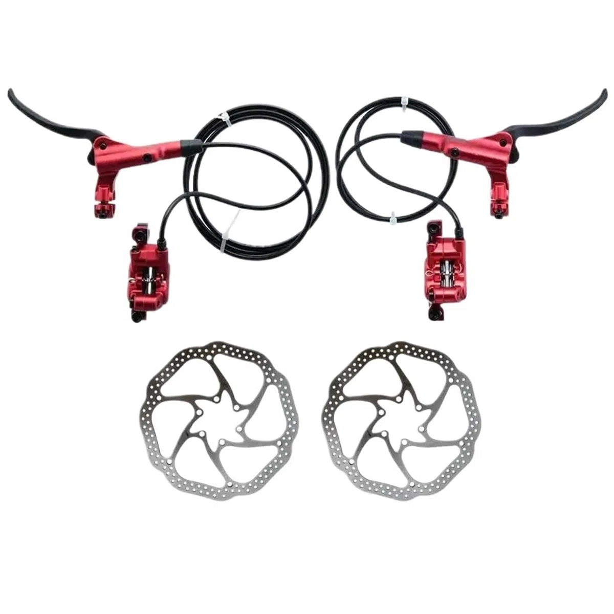 HB-876 Set Freno Idraulico a Disco Pieghevole per Mountain Bike a 4 Pistoni Set Anteriore 800 Posteriore 1450mm Parti per crampi per Biciclette MTB