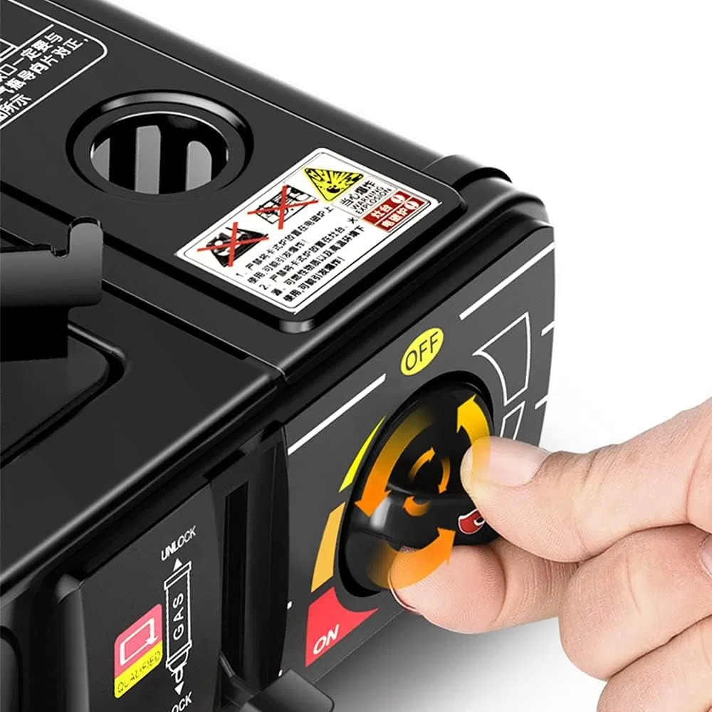 Fornello da campeggio a gas, doppio attacco Bombola GPL o cartuccia Gas Butano, con valigetta portatile, 4 cartucce Incluse, 1 fuoco, potenza 2.200W, fornello outdoor cucina per esterno