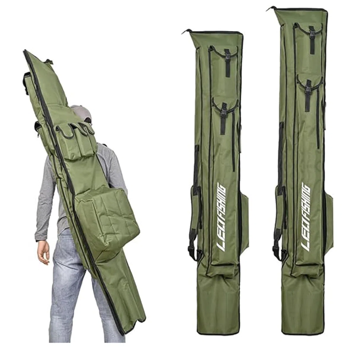 Borsa portatile per canna da pesca, grande capacità, per canna mulinello custodia per attrezzatura borsa a tracolla da viaggio