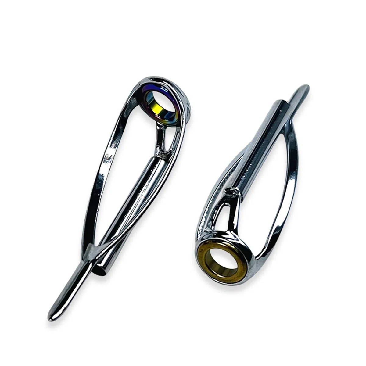 Guide per canna da pesca Guida per canna da pesca Set di 2 anelli in ceramica in acciaio inossidabile Kit di riparazione per fusione accessori di ricambio