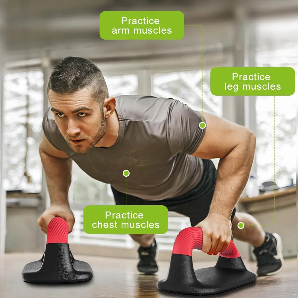 Kipika Barre per flessioni, supporti per flessioni, maniglie in plastica morbida antiscivolo, cuscinetto inferiore antiscivolo, attrezzatura per allenamento della forza, perfette per esercizi a