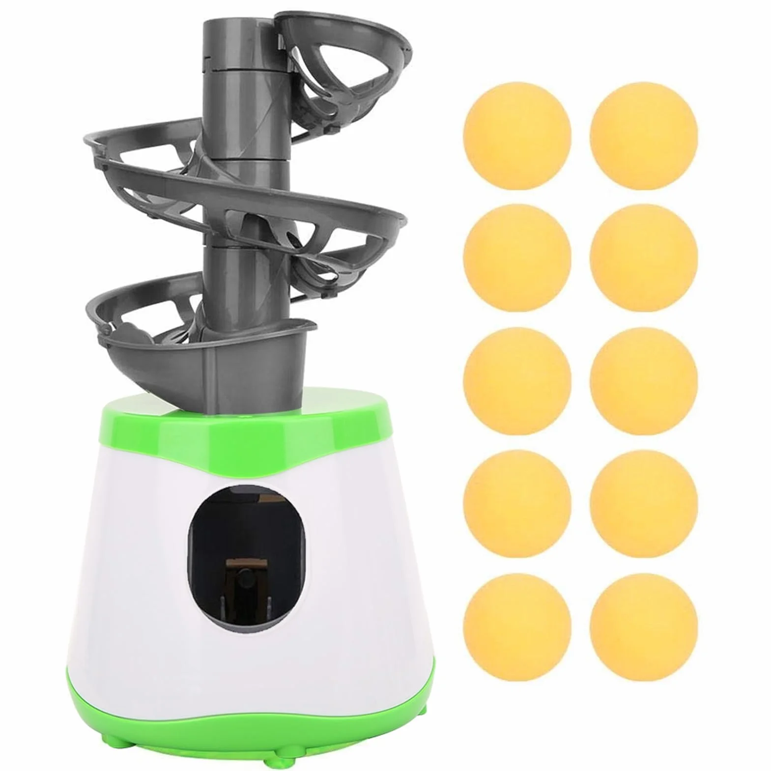 Jiawu Allenatore da Tavolo Tennis con Lanciatore Automatico di Palline ABS | Robot da pong portatile, batteria da 5000 mAh, con 10 palline per fare pratica ai bambini