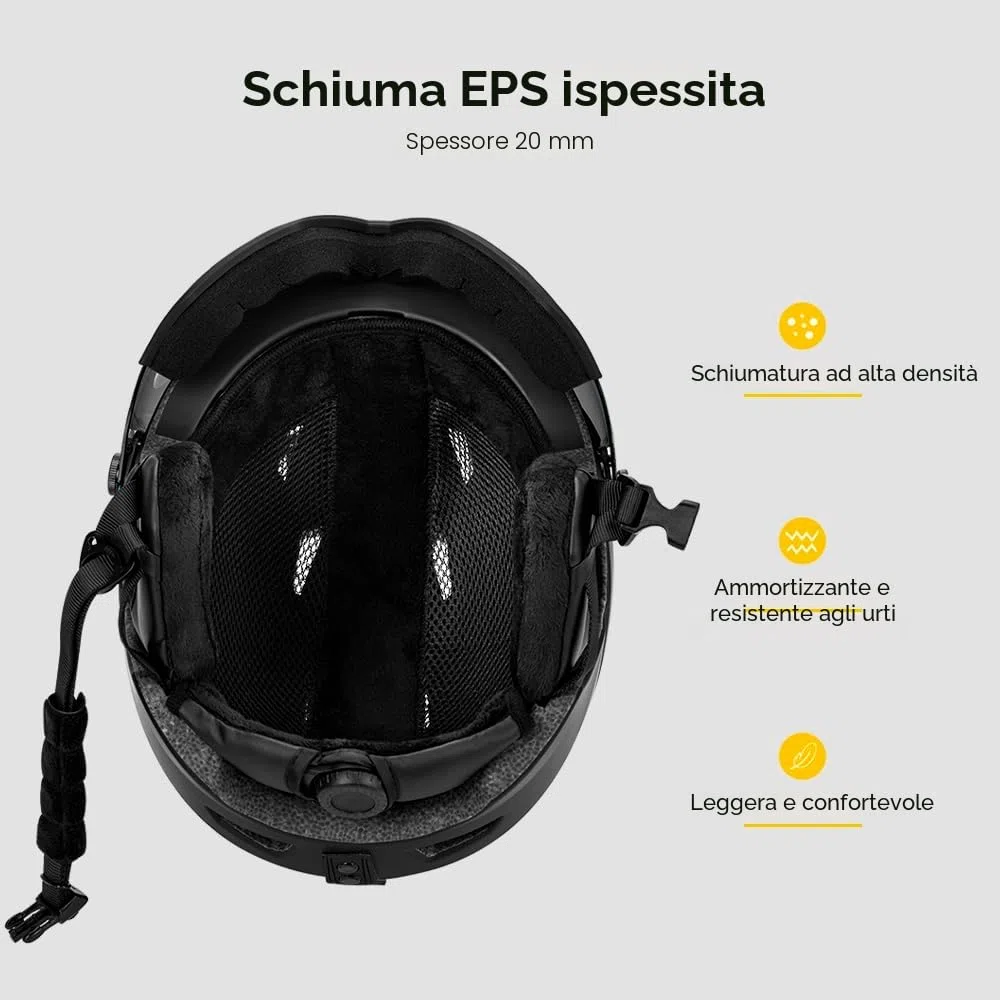 Lixada Casco da Sci Integrato Casco da Snowboard per Uomo e Donna con Visiera Rimovibile