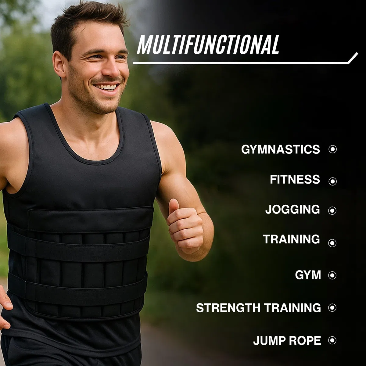 Giubbotto Zavorrato 20kg per Uomo e Donna, Gilet con Pesi Regolabili per Palestra, Calisthenics e Crossfit, Giubbotto Zavorrato per Corsa, Design Ergonomico e Traspirante (Nero)