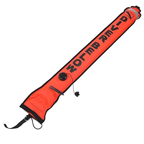 Tbest 6FT Indicatore di Superficie per Immersione con Fascia Riflettente ad Alta visibilità Scuba Diving Gonfiabile Segnale di Superficie SMB Accessorio per Boa Attrezzatura(Rosso)