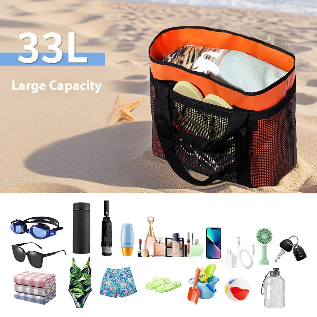 Borsa da nuoto traspirante di grande capacità ad asciugatura rapida per abbigliamento da viaggio per attività all'aperto attrezzatura sportiva accessorio durevole spiaggia piscina