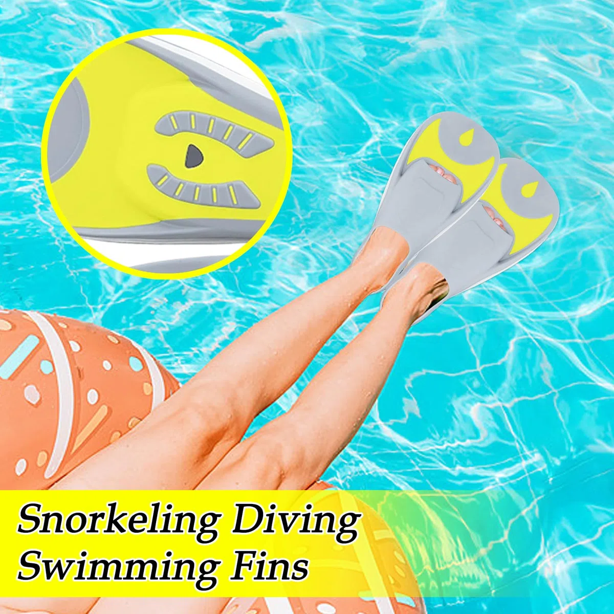Pinne Per Il Nuoto Stabili Comode Ergonomiche | Pinne Da Nuoto Corte Per I Bambini Per Allenamento per Allenamento Bodyboarding Viaggi Uomo Donna Ragazzi Ragazze