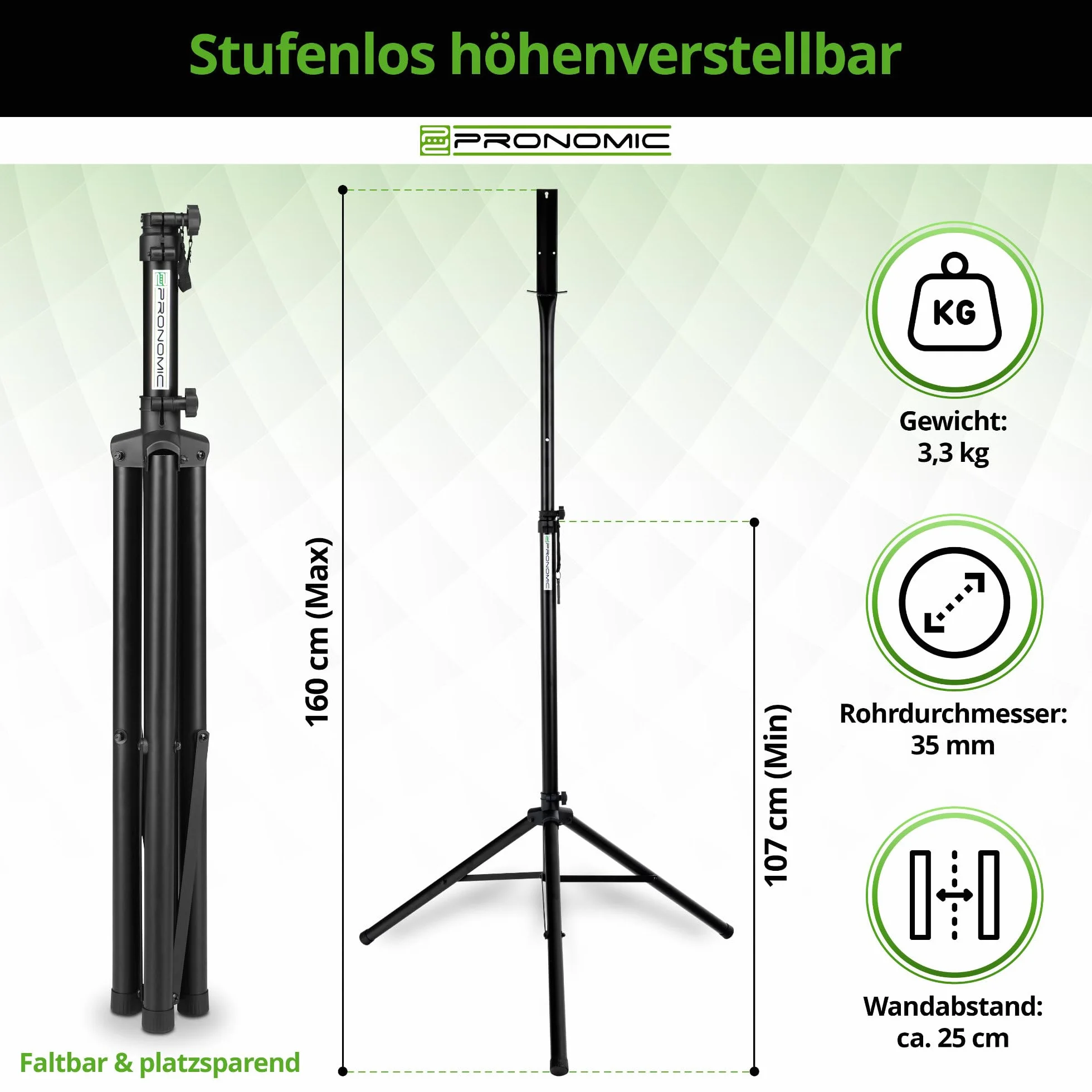 Pronomic DA-45S Supporto per bersaglio – Supporto per bersaglio – Supporto per freccette in acciaio – Regolabile in altezza