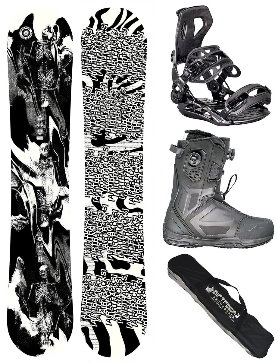 Airtracks Set snowboard – Read My Mind Snowboard Wide Hybrid Rocker + Bindung Master Fastec + Boots + SB Bag 150 157 159 162 cm