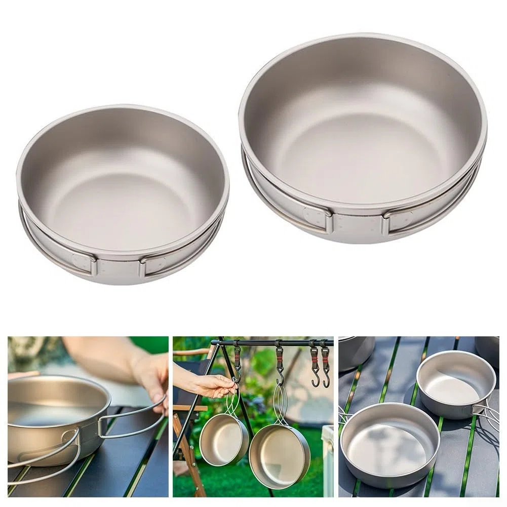 Padella ultraleggera in puro titanio per esterni, perfetta per cucinare (1200 ml)