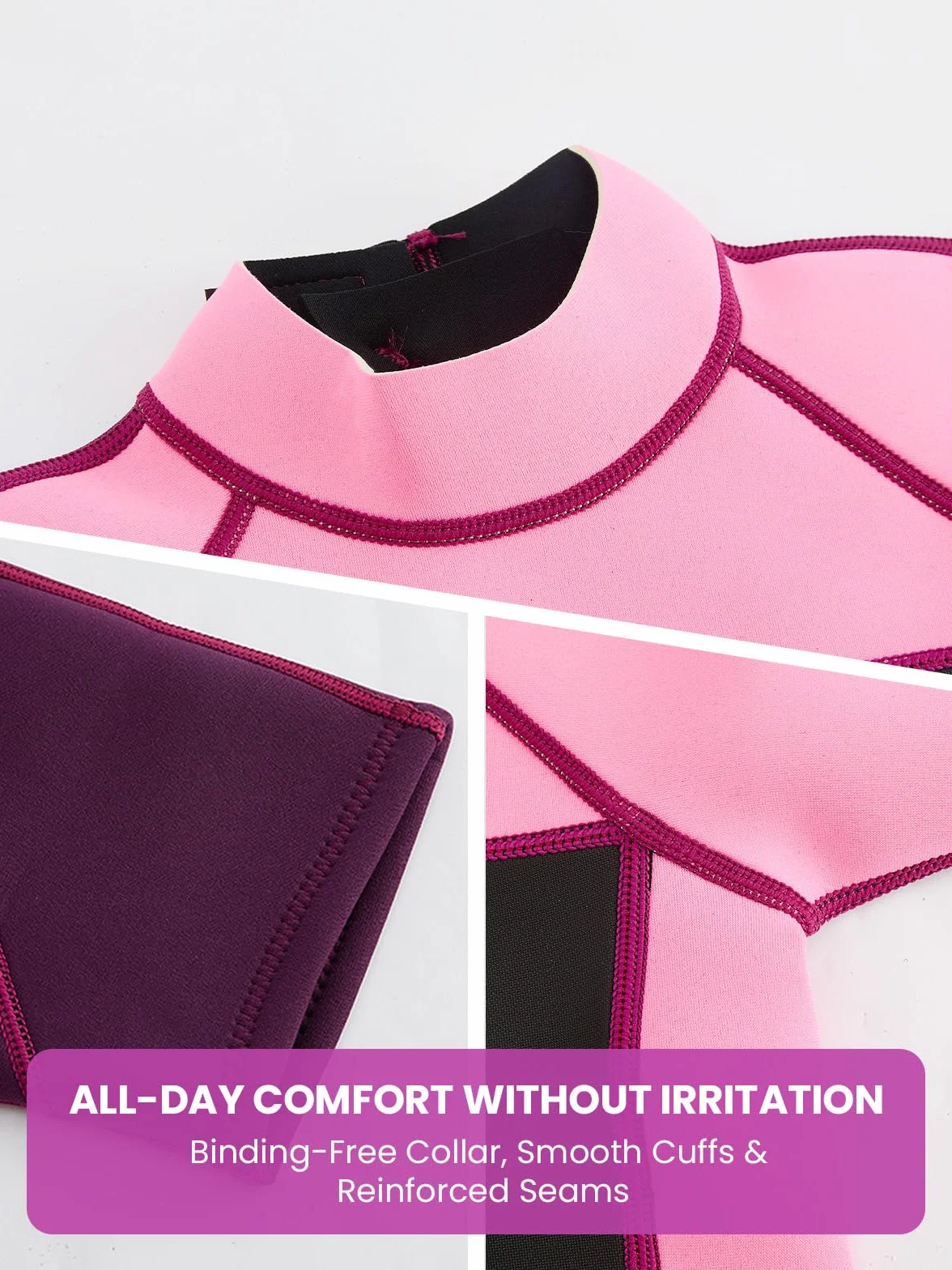 Muta corta in neoprene per bambini, 2,5 mm, per ragazzi e ragazze, termicamente UV, chiusura lampo per corsi di nuoto, immersioni, surf, snorkeling