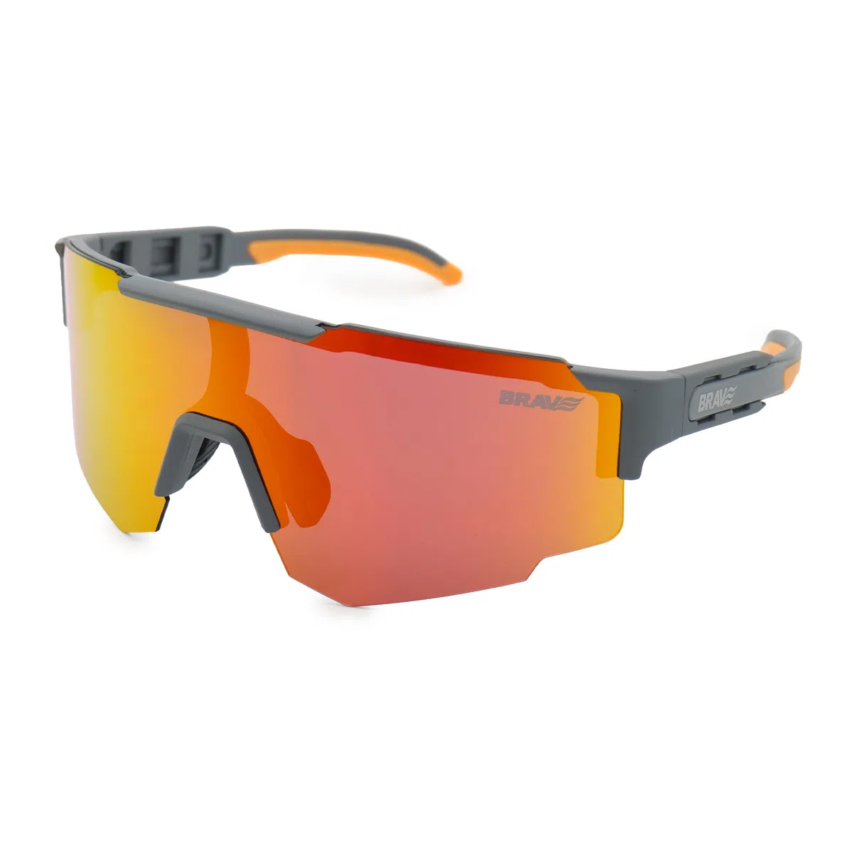 BRAVE ACTIVE - Occhiali sportivi polarizzati UV400 per corsa, ciclismo, MTB e neve - 25 g ultraleggeri con lente intercambiabile - montatura TR90 - Slip Nose e stanghette antiscivolo - CE