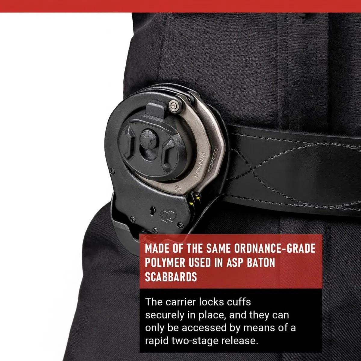 ASP Exo Custodia per manette a catena o incernierate, custodia per manette per cintura di servizio, gilet della polizia o marsupio per cintura, accessori per cinture di servizio, attrezzatura per