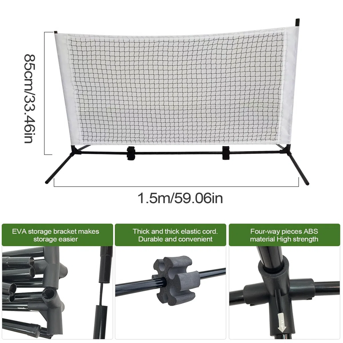 Rete da pickleball portatile, rete da allenamento per pickleball Rete | Rete da allenamento domestica per cortile, , , spiaggia, strada