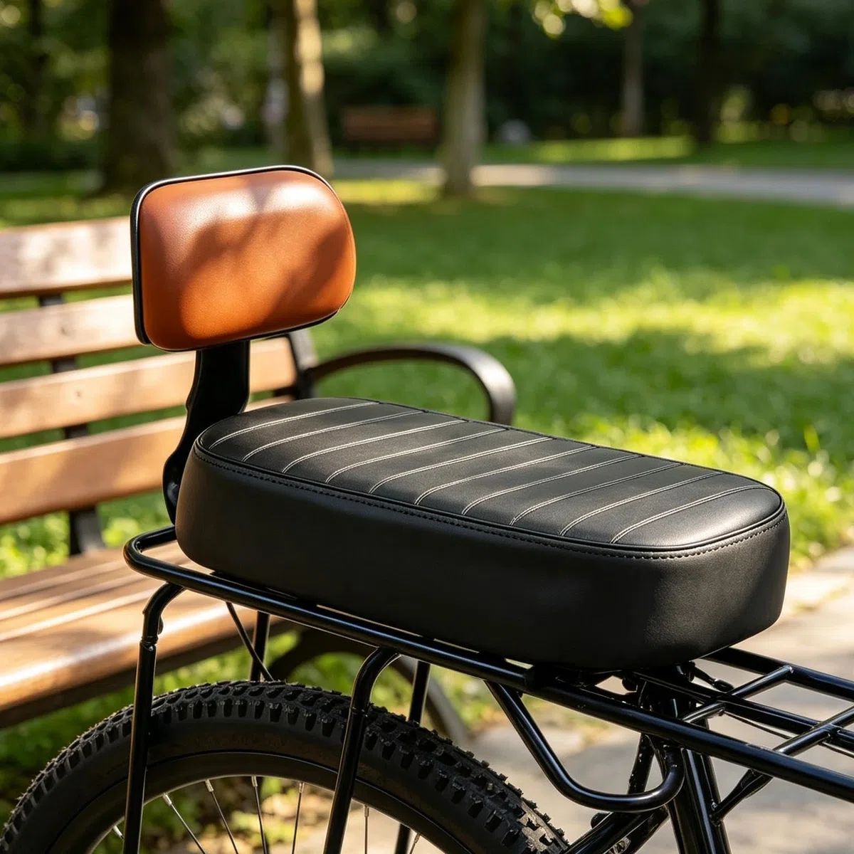Generico Seggiolino Posteriore per Bici Parti Sella Bici con Regolabile | Con Schienale Antiscivolo Seggiolino Posteriore Bambini Bici Per Bambini Lunghe Pedalate All'Aperto Ciclismo Urbano Ragazzi