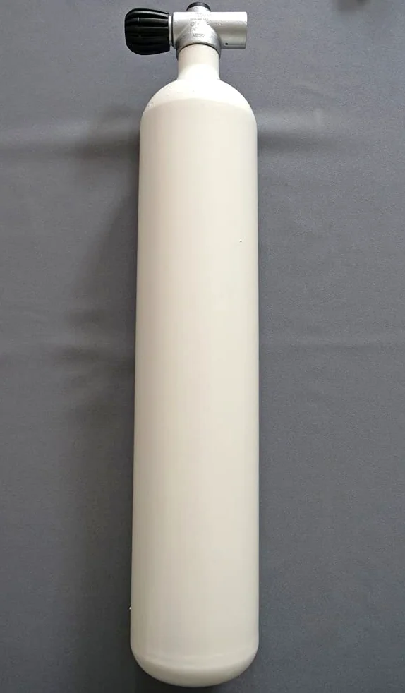 Borraccia subacquea da 3 litri, 300 bar, completa di valvola bianca M25 x 2