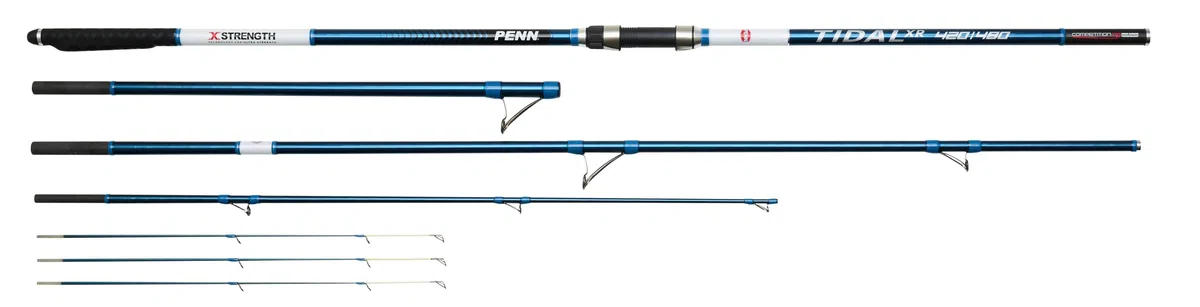 PENN Tidal XR Multilength Hybrid Tip Lowrider Canna da surfcasting| Fusto in carbonio 30T/40T con X-Wrap | Anelli Fuji Alconite | Pesca in mare da spiaggia per spigole, pesci piatti e razze | 4,20 m