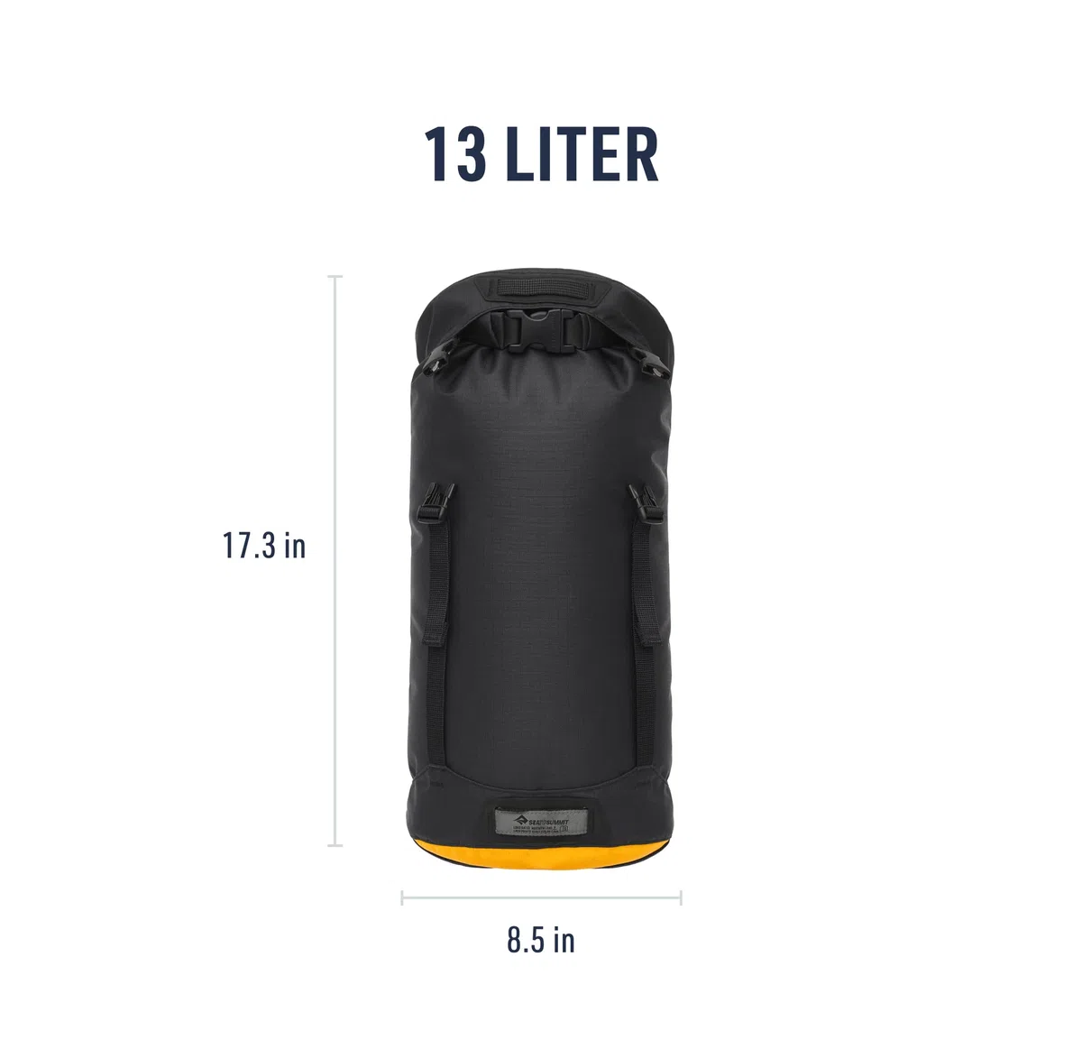 Sea to Summit - Evac Compression Dry Bag HD M 13L - Borsa impermeabile compatta - Chiusura ad avvolgimento - Tessuto Cordura resistente - Escursioni & Paddle - 21,7 x 19,7 x 44 cm - Nero Jais - 237 g