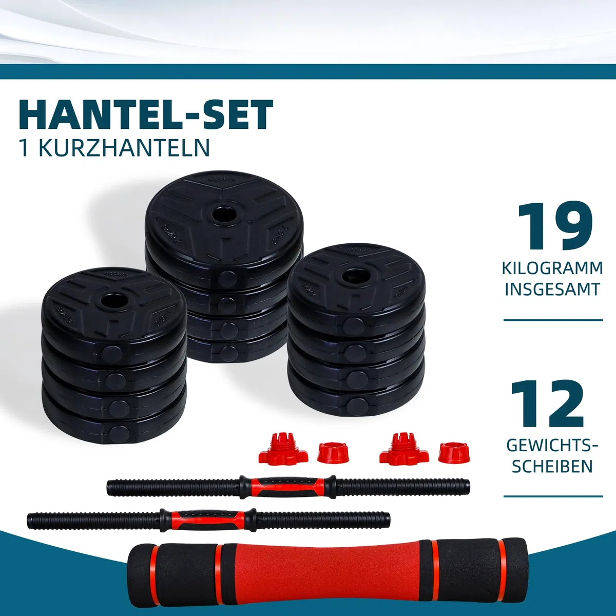 CCLIFE manubri regolabili palestra 2 Set, set di pesi professionale 20/25/30/40kg con manubri corti e barra lunga collegata con tubo in acciaio
