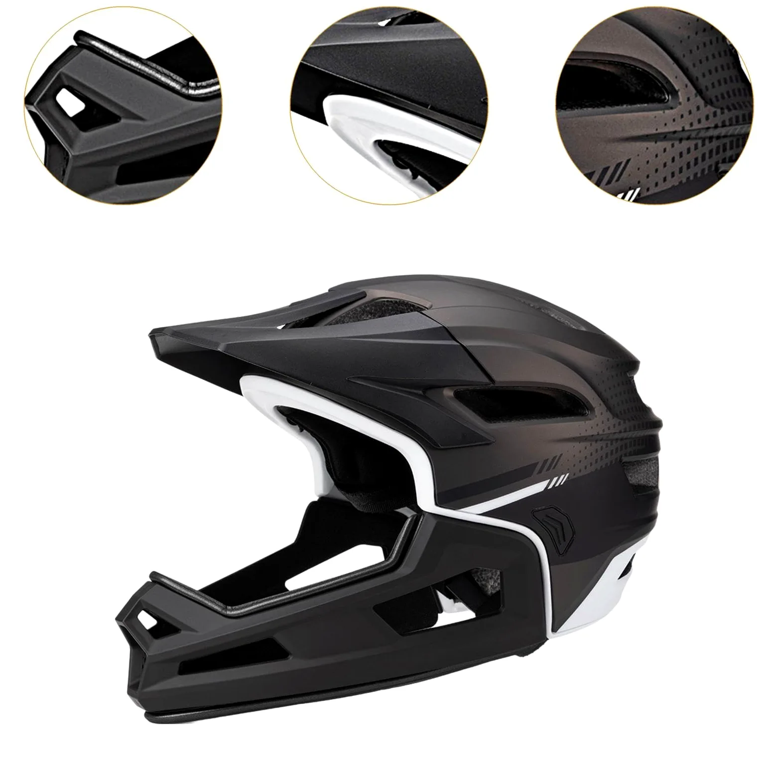 predolo Caschi a 360° da Ciclismo, Casco Integrale da Bici con Mentoniera Staccabile, 56 Cm-62 Cm Circonferenza della Testa Regolabile, Casco da Bicicletta per Pattinaggio E Ciclismo