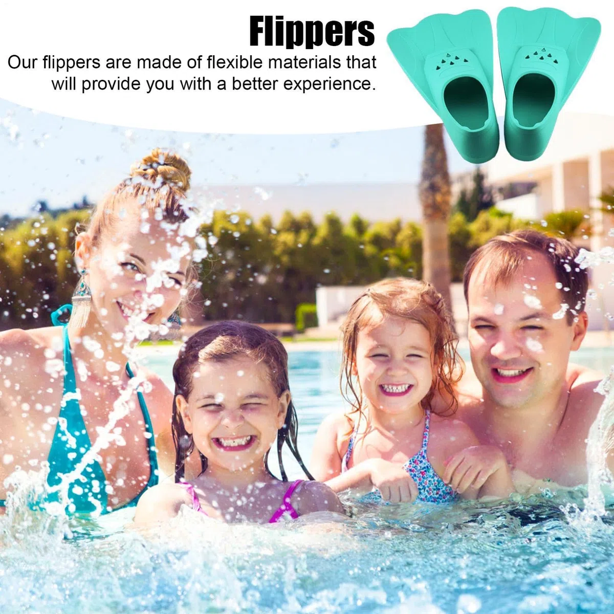 Pinne da nuoto per bambini, pinne corte da allenamento, leggere, regolabili, design idrodinamico Kick-Boost, cinghie morbide, attrezzature di propulsione dell'acqua efficiente, per imparare a fare