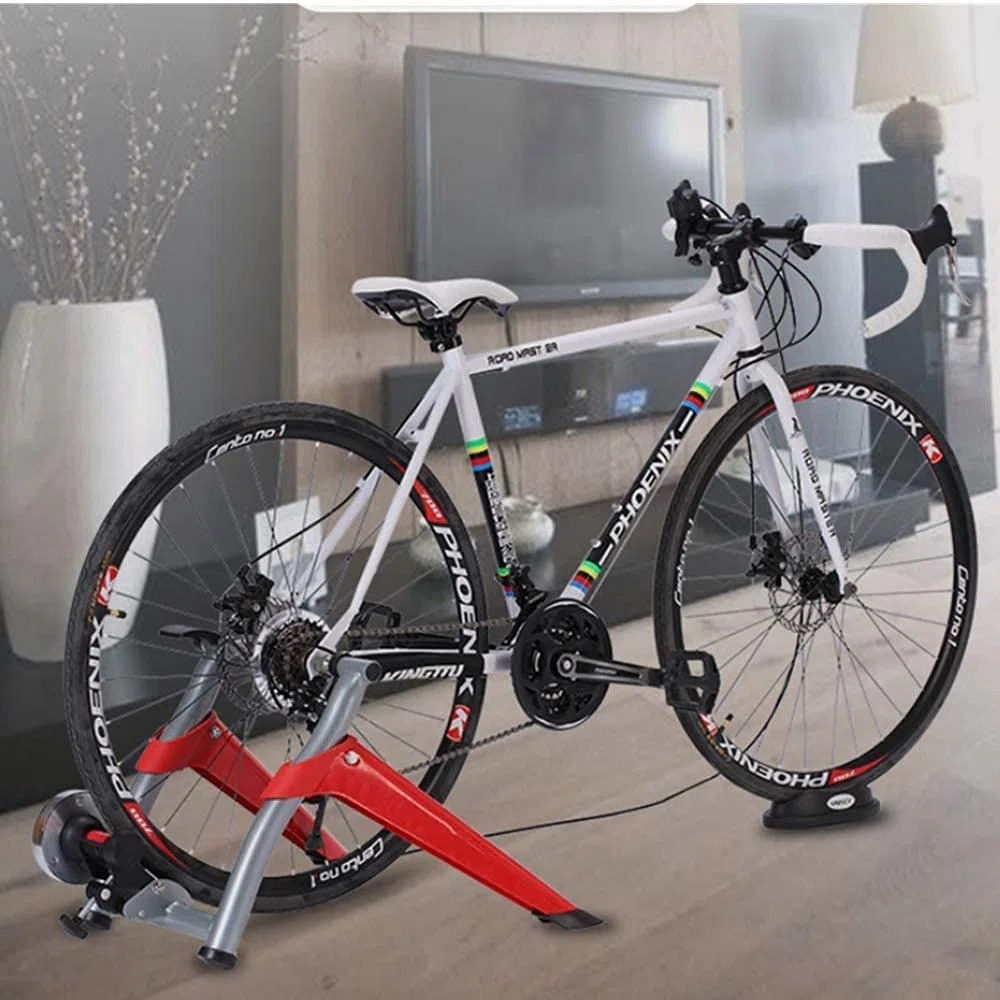 Bike Trainer Stand □ Allenatore per biciclette per uso interno portatile 1-6 Leves regolabile volano magnetico regolabile, strutture fisse per biciclette per biciclette per strada e mountain bik
