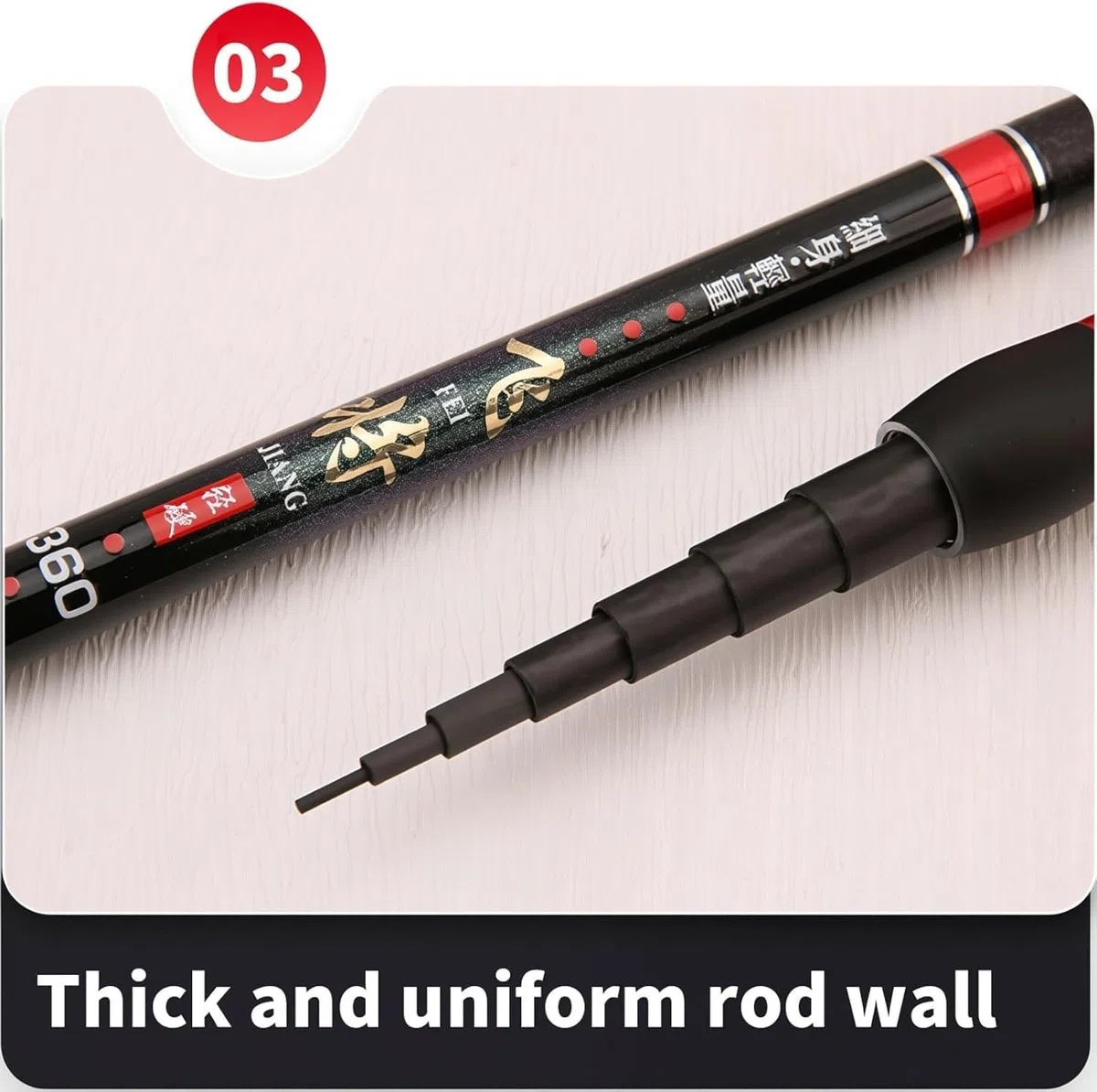 Canna da Pesca telescopica in Carbonio da 3,6 m, 4,5 m, 5,4 m, 6,3 m e 7,2 m. Canna Ultraleggera e Super Rigida, Ideale per fiumi, bacini Artificiali e laghetti(4.5m)