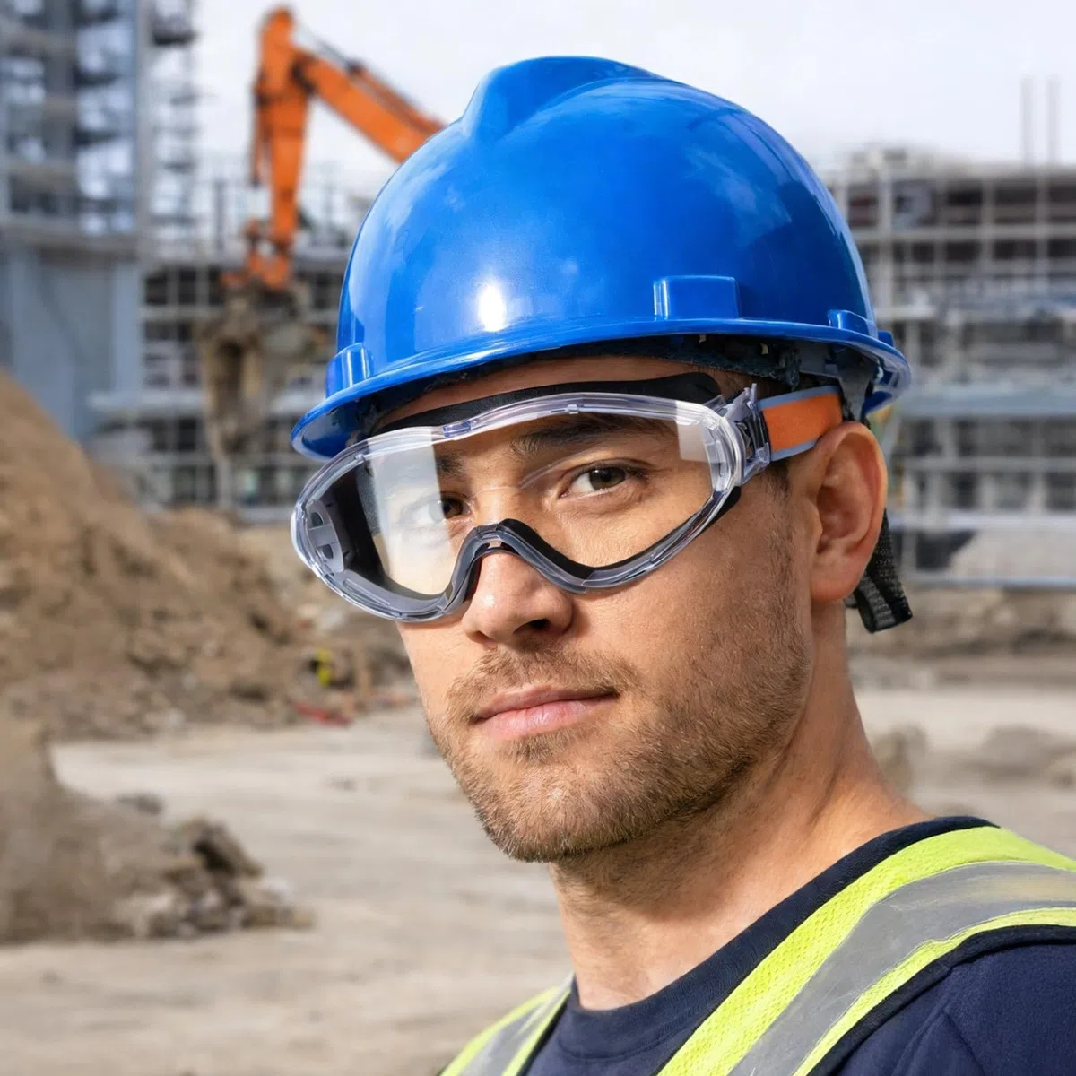 6 occhiali protettivi di sicurezza, neri anti-appannamento, protezione sintetica per gli occhi, visione ampia, lenti in PC, fascia regolabile, adatti per laboratori scientifici, smerigliatrice