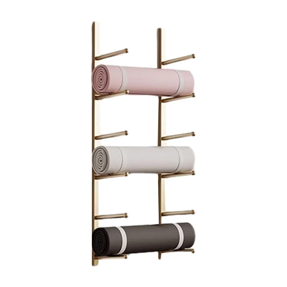 Supporto per Tappetino da Yoga Porta Tappetini Yoga da Parete, Porta Tappetino Yoga a Muro Organizzatore Palestra, Accessori Fitness per La Casa Stoccaggio per Cinghie Yoga Pilates Tappetini Rullo di