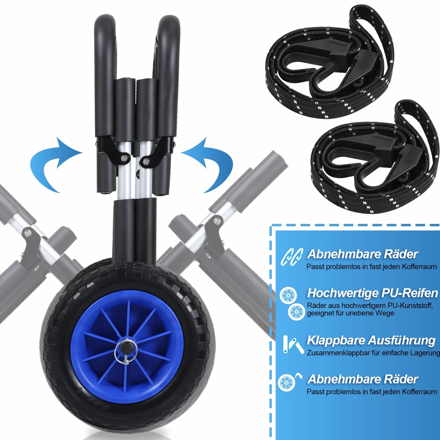Tavola gonfiabile Stand Up Paddling, tavola da surf SUP con accessori Premium SUP e backpack, non scivola, leash, paddle, pompa a mano e carrello di trasporto SUP