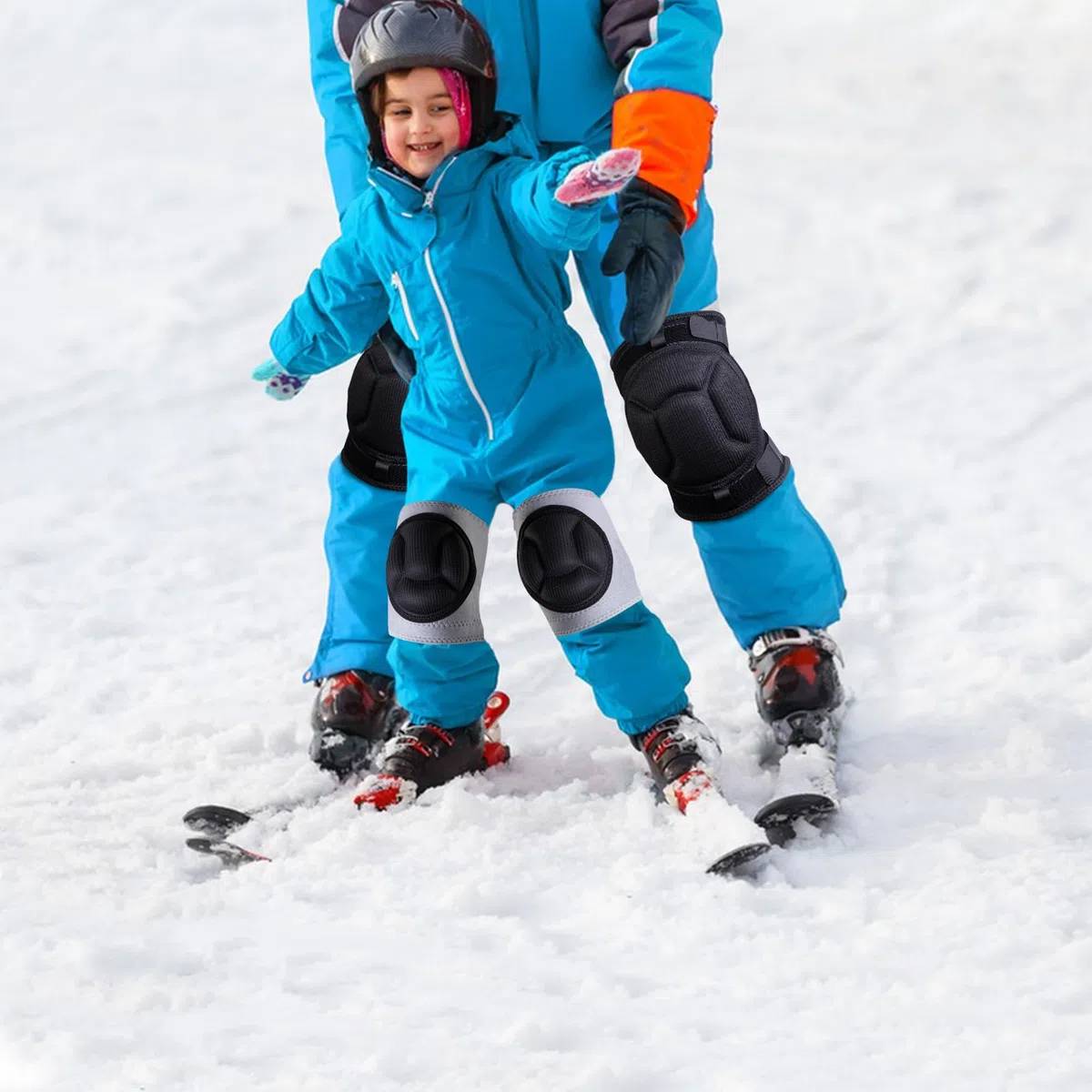 Confezione da 2 ginocchiere protettive per sci, gomitiere, per snowboard e snowboard, per bambini e adulti, antiscivolo, per pattinaggio, sci, snowboard, sport all'aria aperta