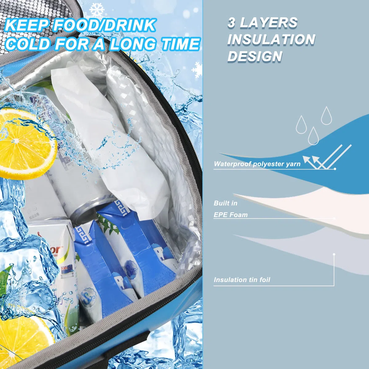 Sup Deck Cooler Bag - Borsa da ponte impermeabile, manico laterale, tracolla, tasca superiore in rete, accessori per il ponte