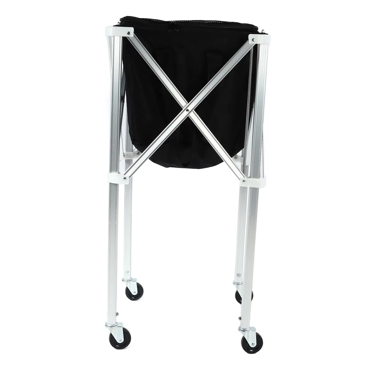 Cryfokt Carrello Pieghevole per Palline da Tennis Carrello Leggero e Facile da Trasportare per Bambini Lega di Alluminio Nera 35,4x16,1x16,1 Pollici