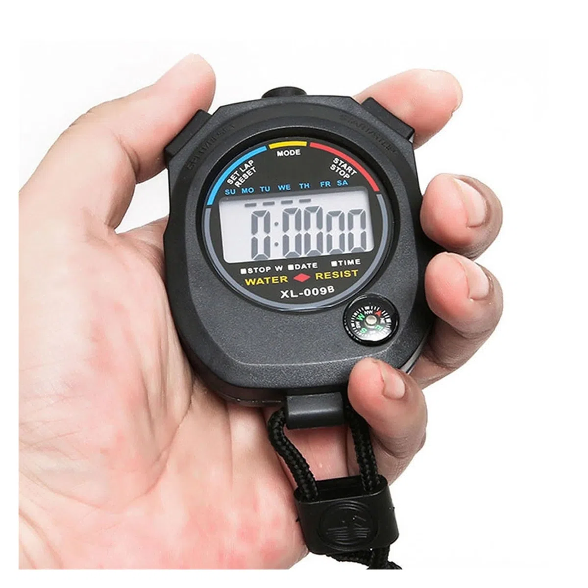 Cronometro, Cronometro digitale impermeabile con allarme da polso AM PM 24H Orologio portatile LCD Sport Cronometro Timer