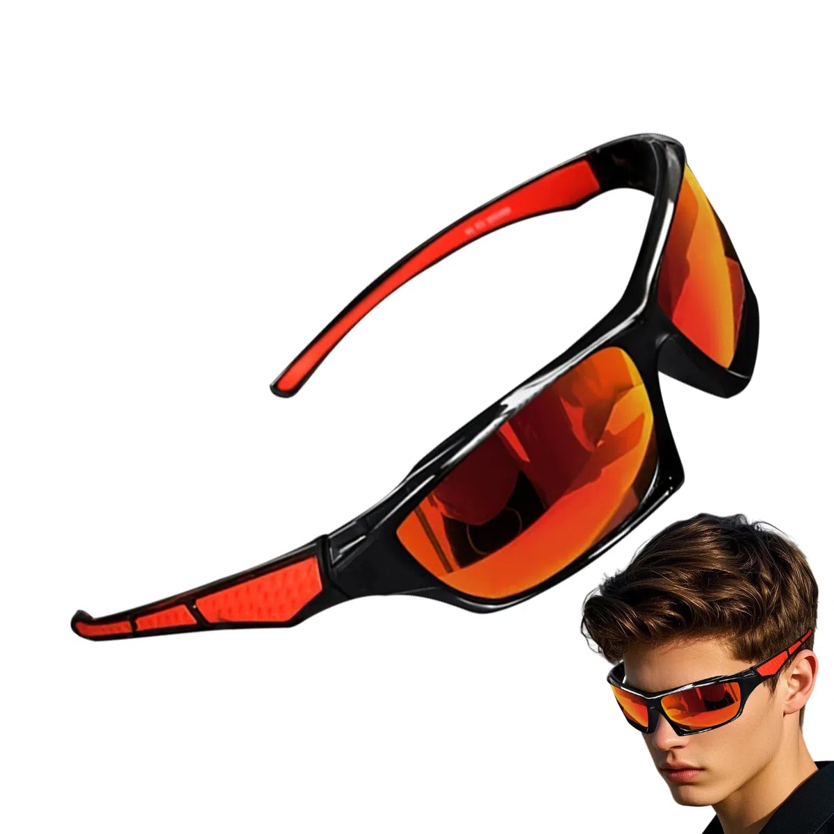 Occhiali da sole polarizzati da uomo, comodi e alla moda, protezione UV per attività all'aperto come guida, pesca, corsa, ciclismo