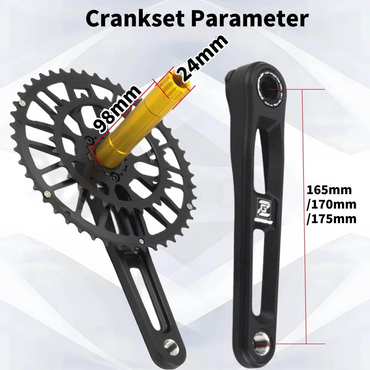 Guarnitura per Bicicletta da Strada con Doppia Corona GXP 46-30T/48-32T 165/170/175mm Integrata Cava Set di Pedivelle con BB Compatibile con 8-12 velocità(170mm Silver,46-30T)