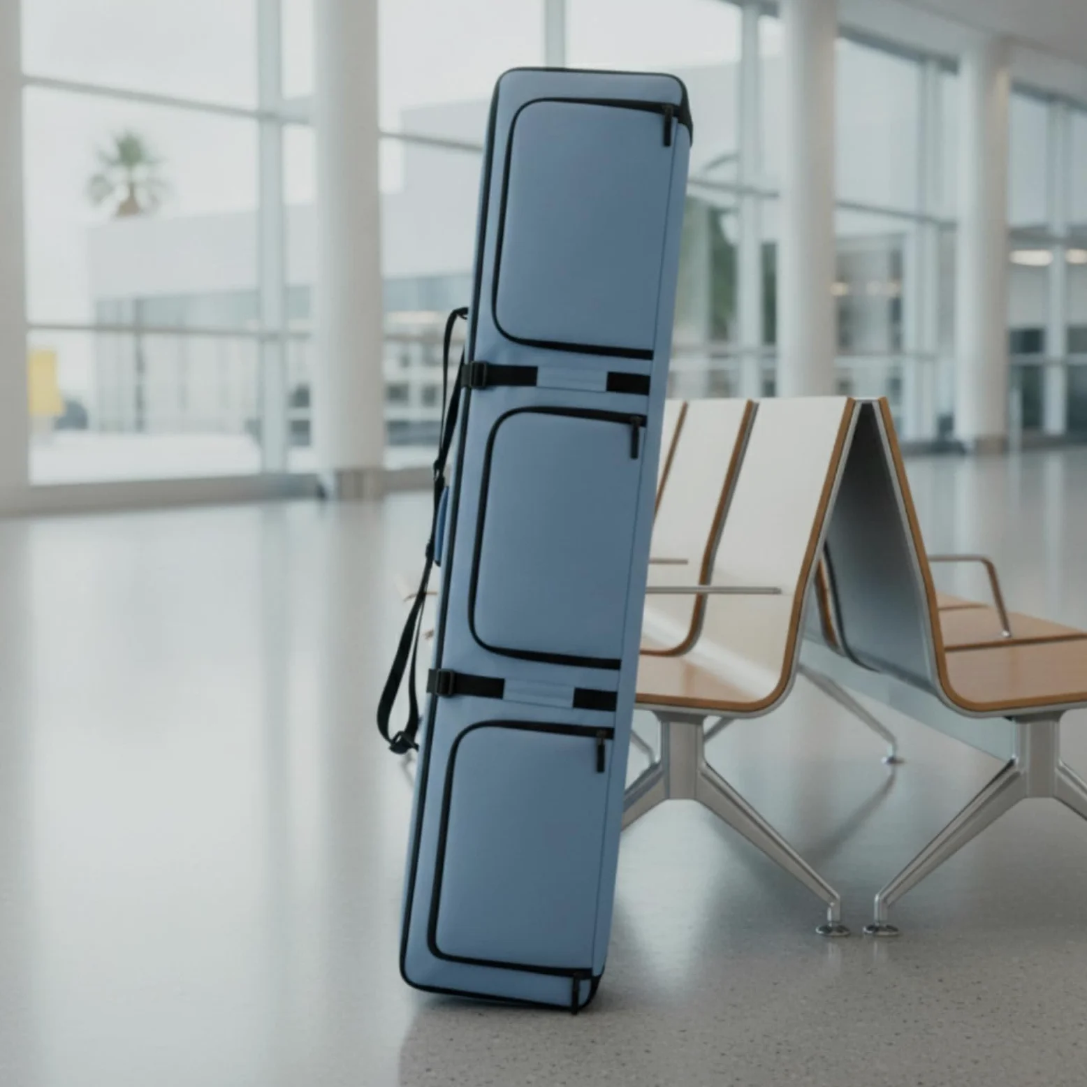 Portasci Borsa Attrezzatura Snowboard Porta Accessori con Tre Scomparti Esterni E Spallacci Costruzione Imbottita a Morbido in 600D Oxford E