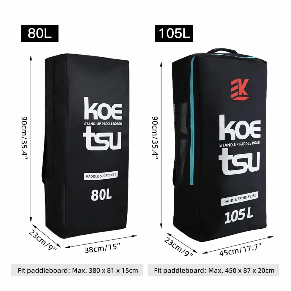 Zaino da viaggio per paddleboard gonfiabile SUP Stand Up Board borsa a tracolla zaino 80/105/125L (opzionale)