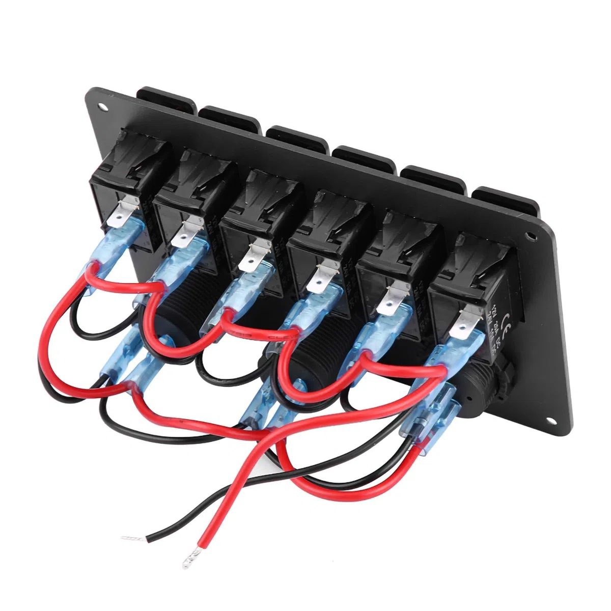 Interruttore a bilanciere LED Interruttore pannello USB Pannello e scheda PCB Protezione sovraccarico per auto RV Boat Marine 12V-24V 6 Gang(Blu),Serie barca/yacht